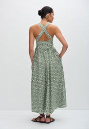 Crossback Midi Dress - Vetiver - Matteau